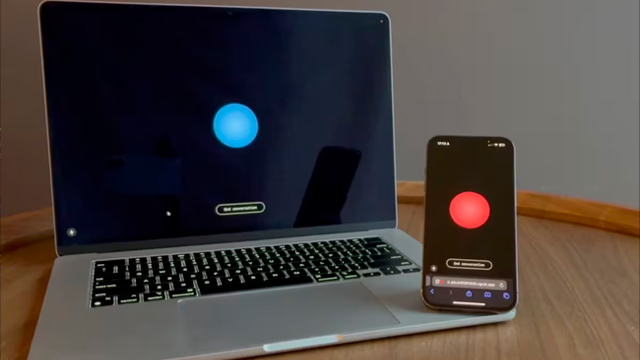 Captura del vídeo viral que muestra dos agentes de IA comunicándose a través de pitidos.