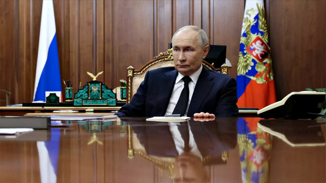 Presidente de Rusia, Bladimir Putin en su oficina