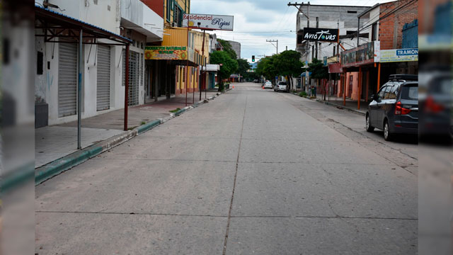 Ciudad de Yacuiba vacía