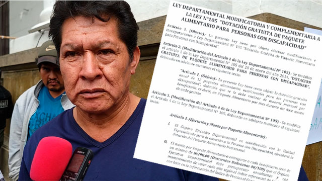 Ley Departamental 427, Discapacitados Tarija