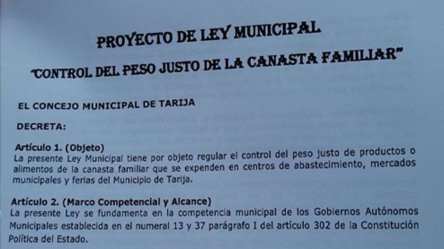 Proyecto de Ley Municipal Peso Justo