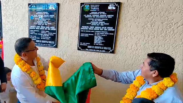 Gobernación entrega nuevo módulo de aulas en la Unidad Educativa Tarija ...